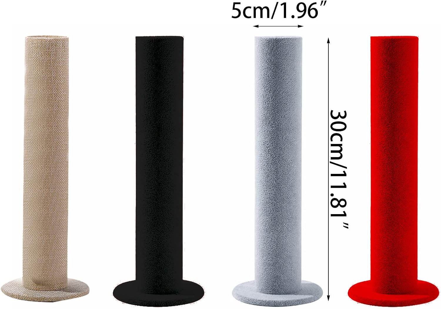 Black Velvet Vertical Tower Hair Band Hair Clasp Jewelry Bracelet Display Bangle T-Bar Display Organizer Holder Display