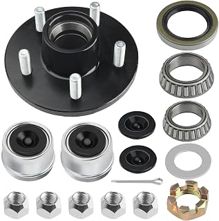 Trailer Idler Hub Kits for 3500 lbs Trailer 1-1/16" to 1-3/8" Axle, 5 Lug Trailer Hub with L44649 L68149 Bearing Kit