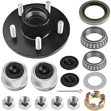 2 Set Trailer Idler Hub Kits for 3500 lbs Trailer 1-1/16" to 1-3/8" Axle, 5 Lug Trailer Hub with L44649 L68149 Bearing Kit