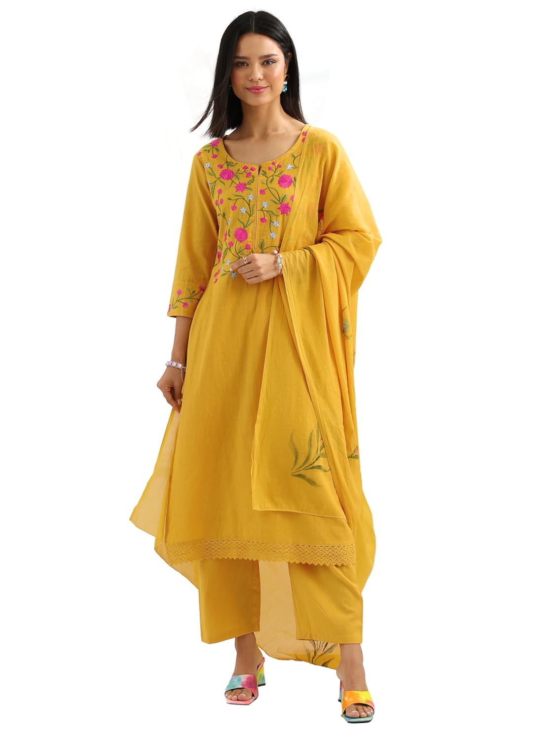 Libas Yoke Design Cotton Straight Kurta With Trouser and Dupatta - Review, Price and Buying Guide
