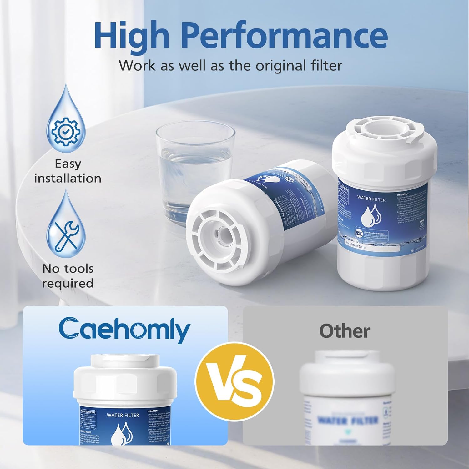 MWF Water Filter Compatible with GE® MWF®, SmartWater MWFP, MWFA, MWFINT, GWF, GWFA, HDX FMG-1, Kenmore® 9991, High Efficiency Filtration and Every 6 Months Value, NSF Certified, 4 Pack - Image 7