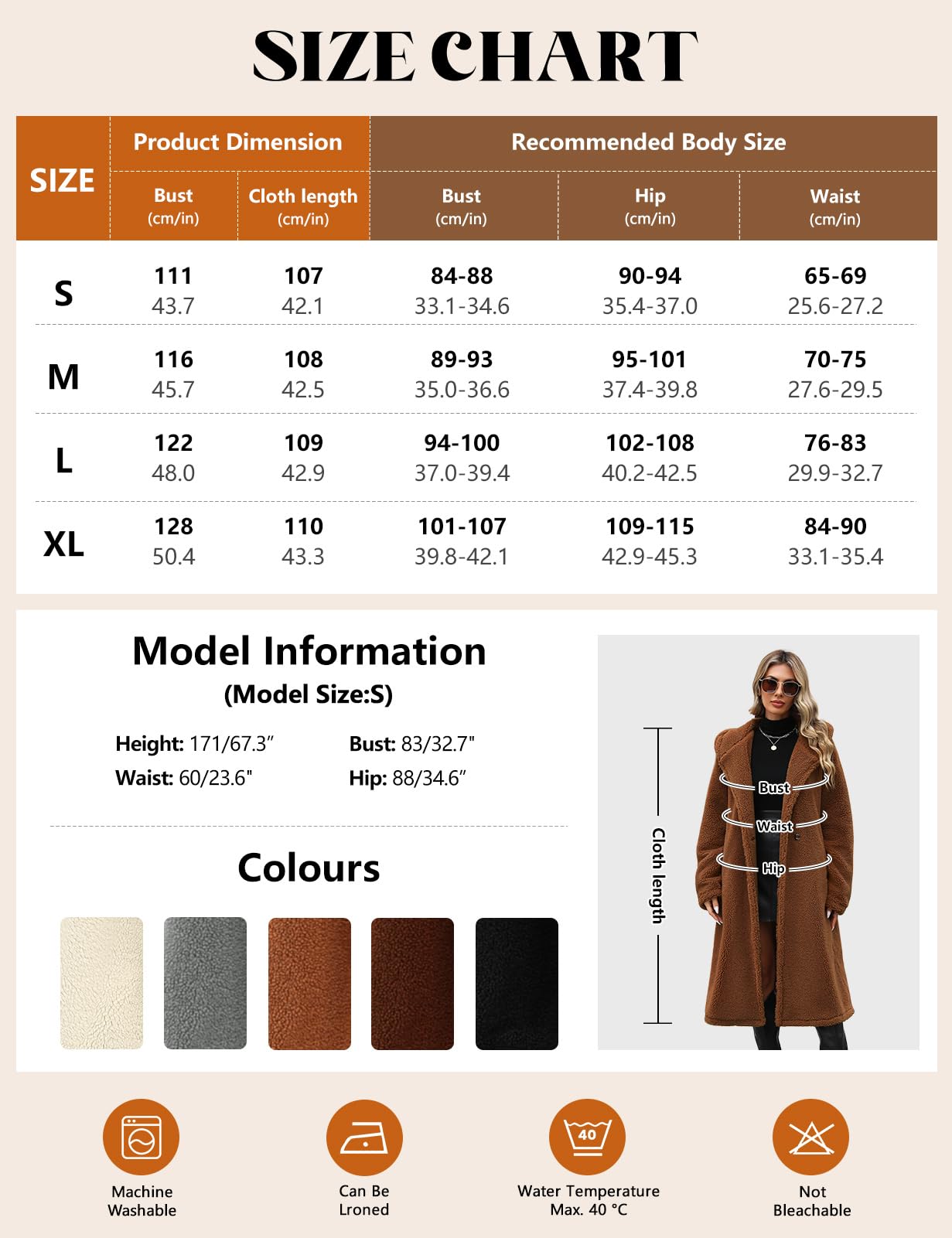 heekpek Manteau Femme Hiver Long Teddy Manteaux en Peluche avec Boutonnage