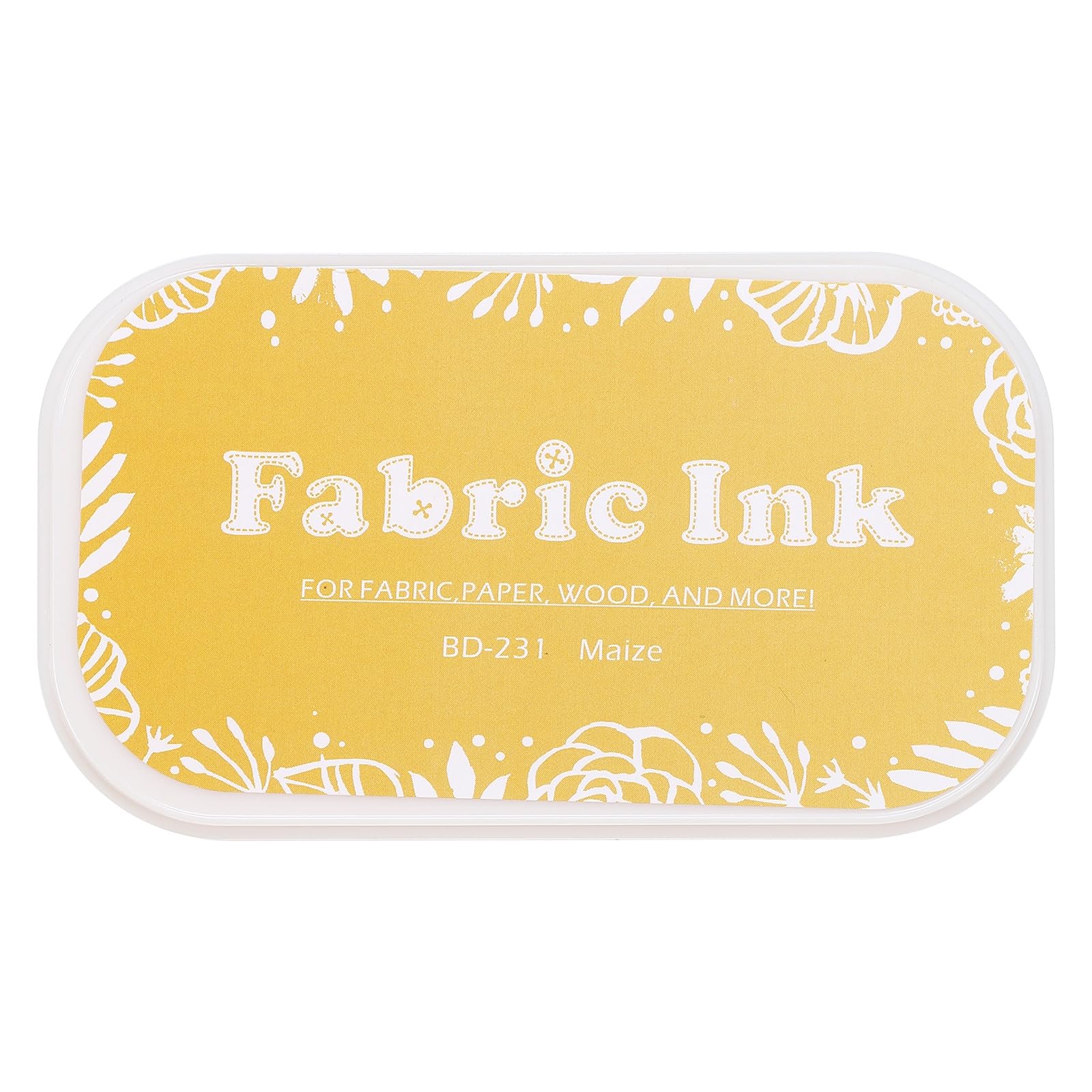 sourcing map Ink Pads for Stamps, 3.7x2.2 Inch Fabric Ink Pad for Cloth, Wood, Paper, Fingerprint, DIY Card Making, Corn Yellow