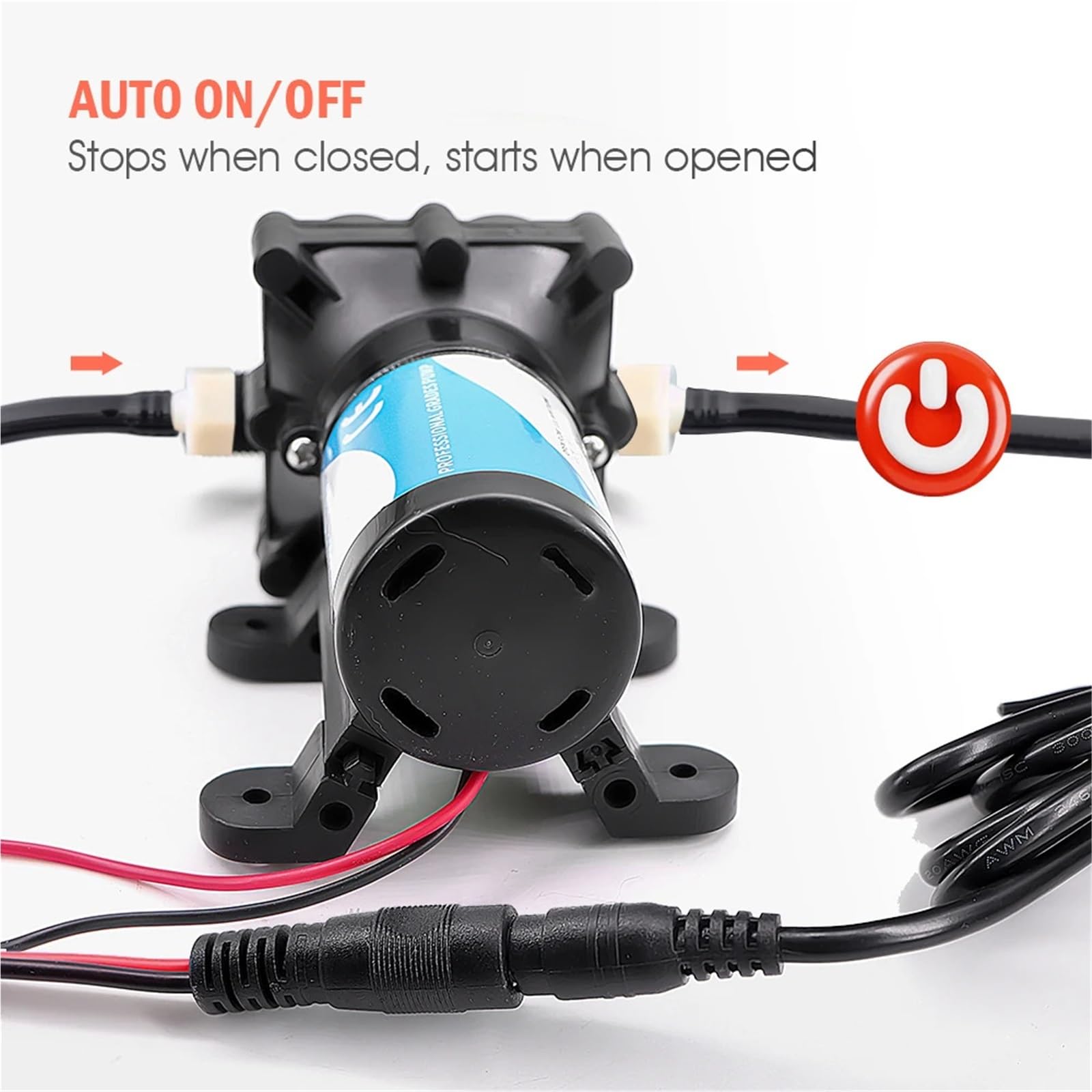Bomba de Diafragma Bomba de agua diafragma autocebante automática 12 V, 11 l/min, rosca 1/2", for s riego y pulverización agrícola jardín