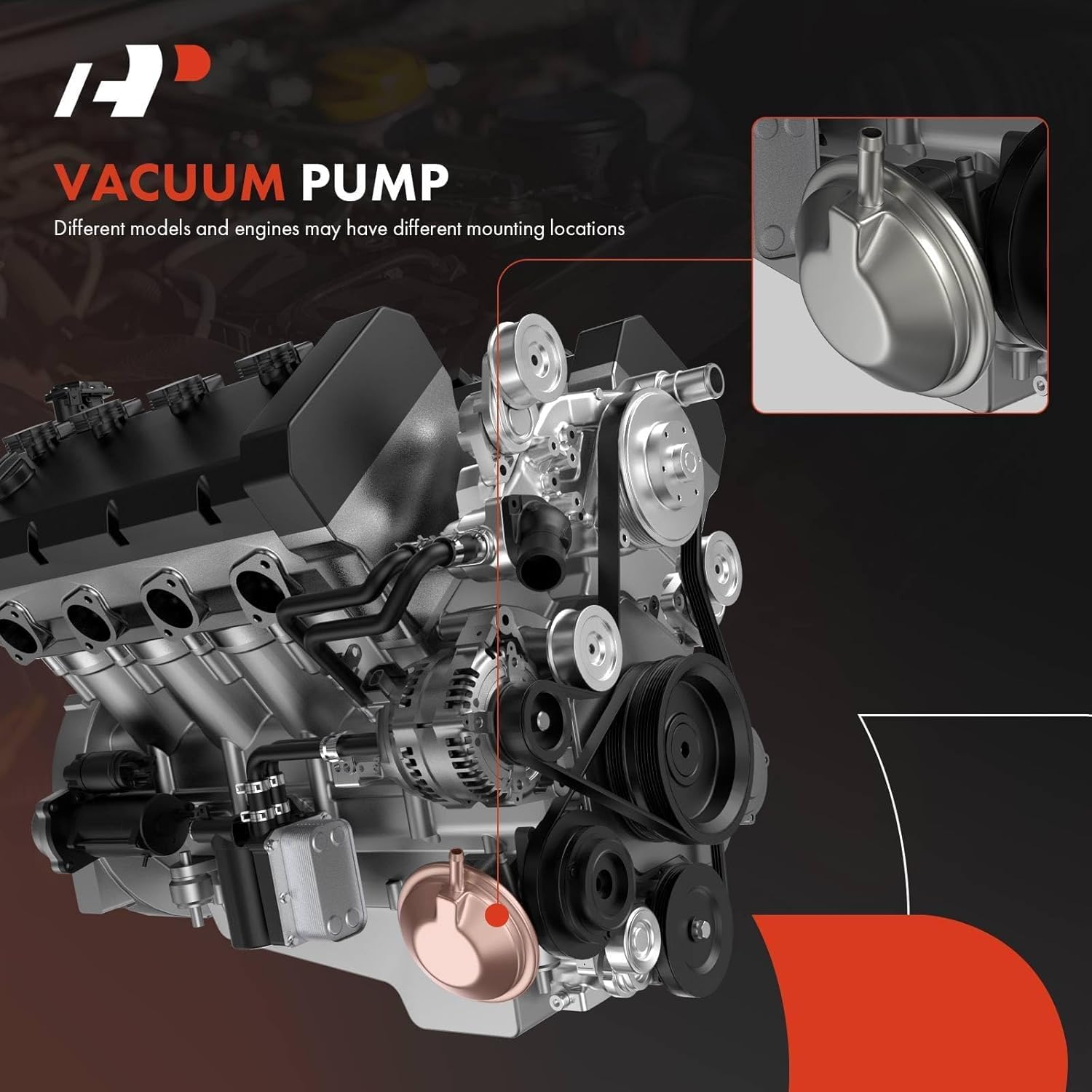 A-Premium Vacuum Pump Compatible with Chevrolet Silverado 1500/1500 LD, Tahoe, Suburban & GMC Sierra 1500/1500 Limited, Yukon, Yukon XL & Cadillac Escalade, Escalade ESV, 2014-2020, 4.3L 5.3L 6.2L