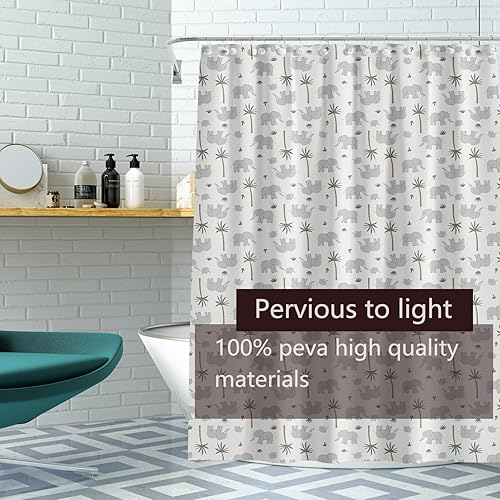 Miniatura 7 de Forro de cortina de ducha, forro de ducha cuadrado de PEVA 4G, cortinas de ducha impermeables de plástico, 72 x 72 pulgadas con agujeros para