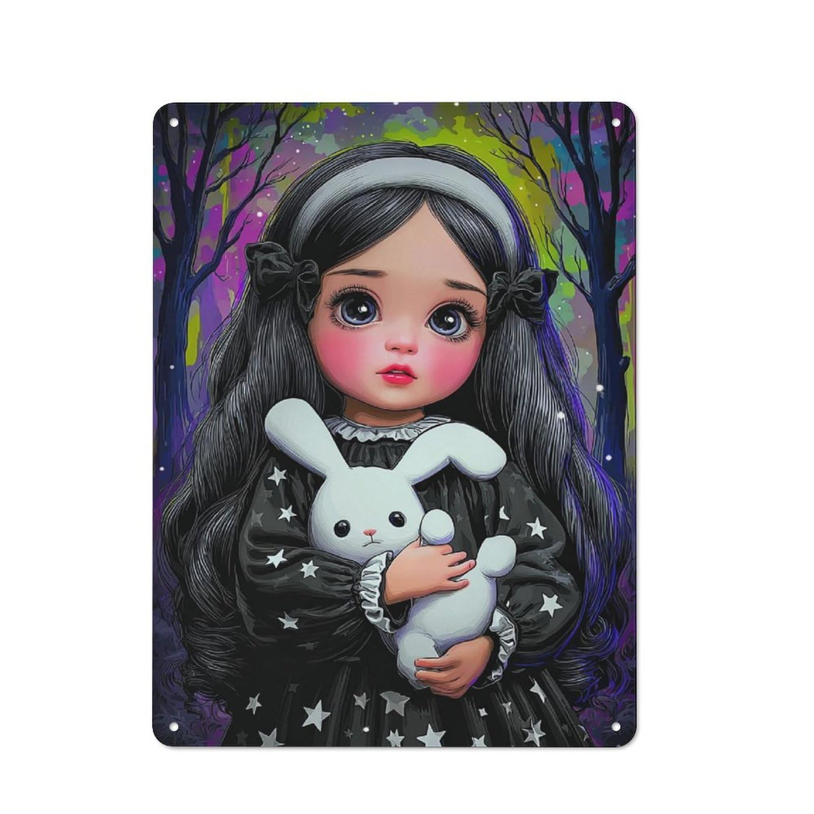 Junmoney Magical Night Forest With Starry Dress Retro Tin Sign 40X30cm For Garden Room Or Summerhouse, A Housewarming Gift For Garden Room Decor Fans