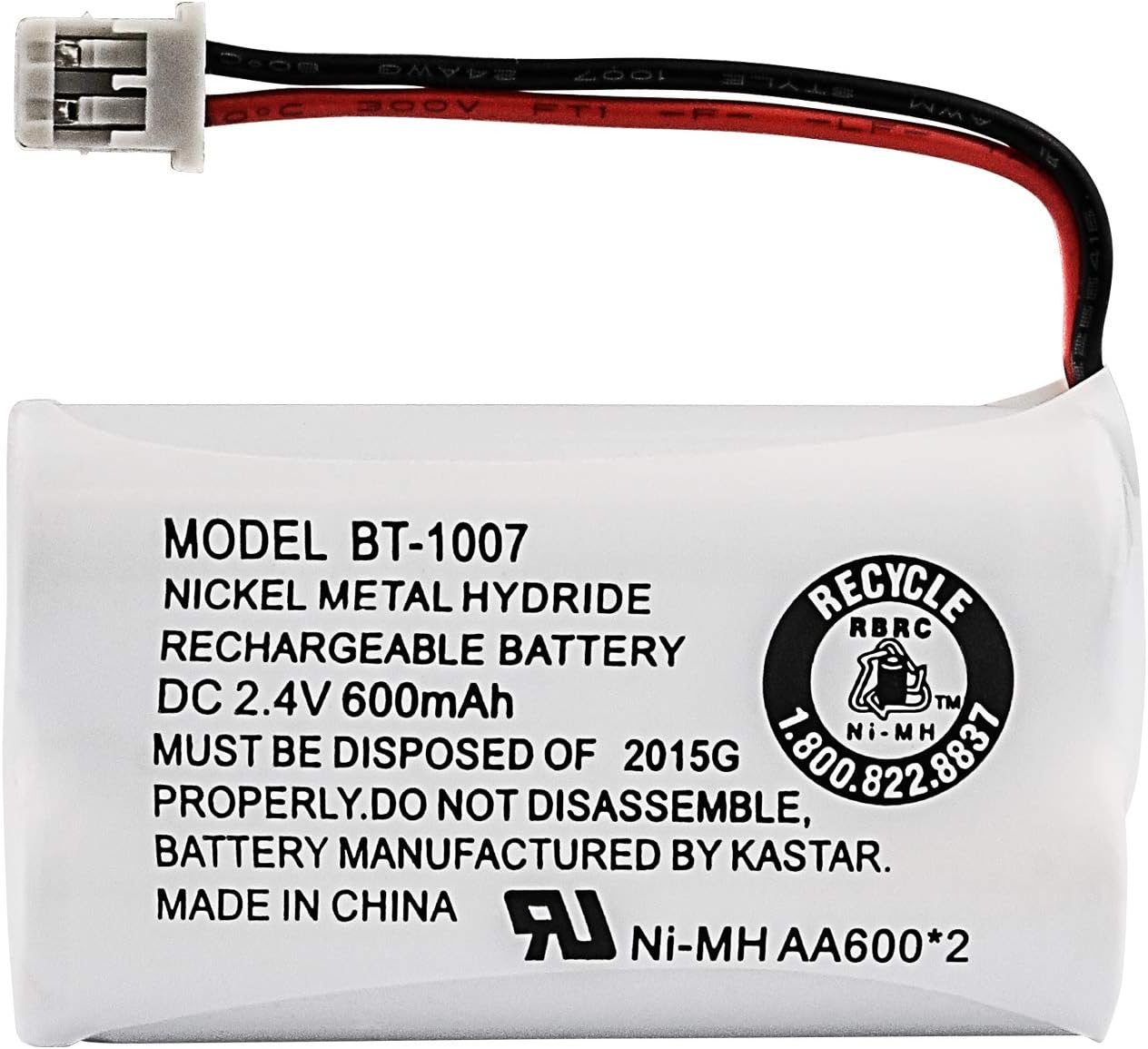 New! Genuine Uniden BT-1007 NiMH 600mAh DC 2.4V Rechargeable Cordless Telephone Battery (1-Pack)