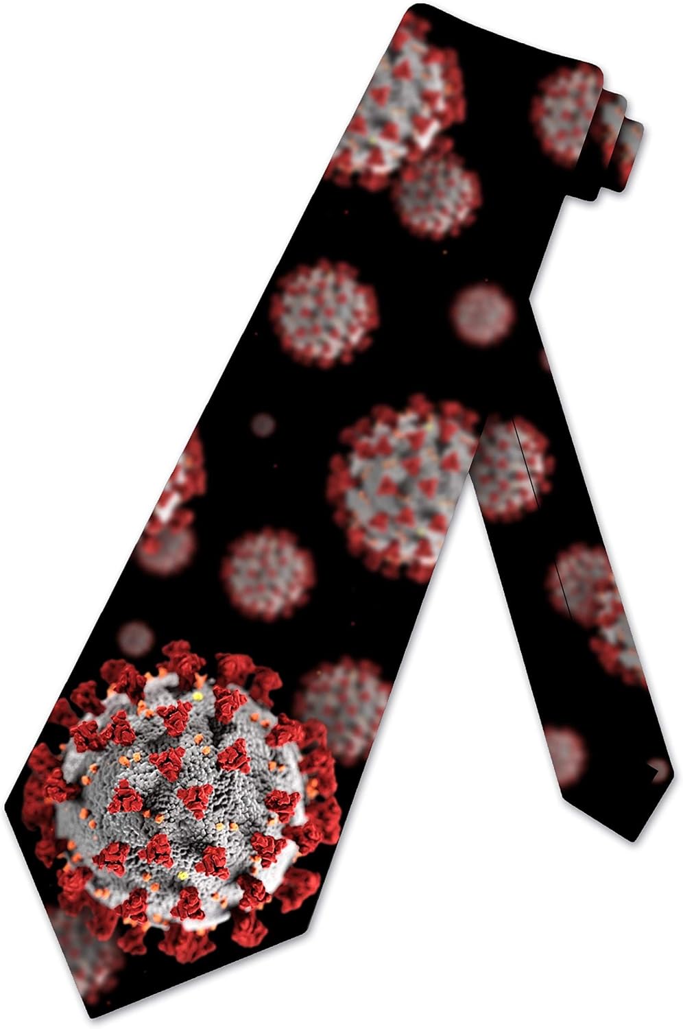 Three Rooker Virus Ties Mens COVID Cell Medical Necktie Science Virus Tie