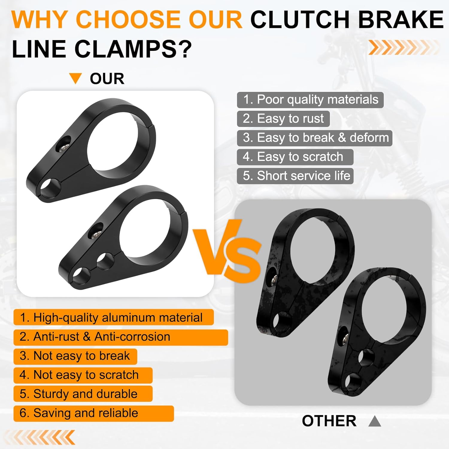 Jerbor 3PCS 1.25" Brake Line & Throttle Cable Clamp Kit for Harley, Honda, Yamaha - Handlebar Frame Cable Clamps, Single Dual Hole Universal Fit for 1-1/4" Motorcycle Accessories,Black