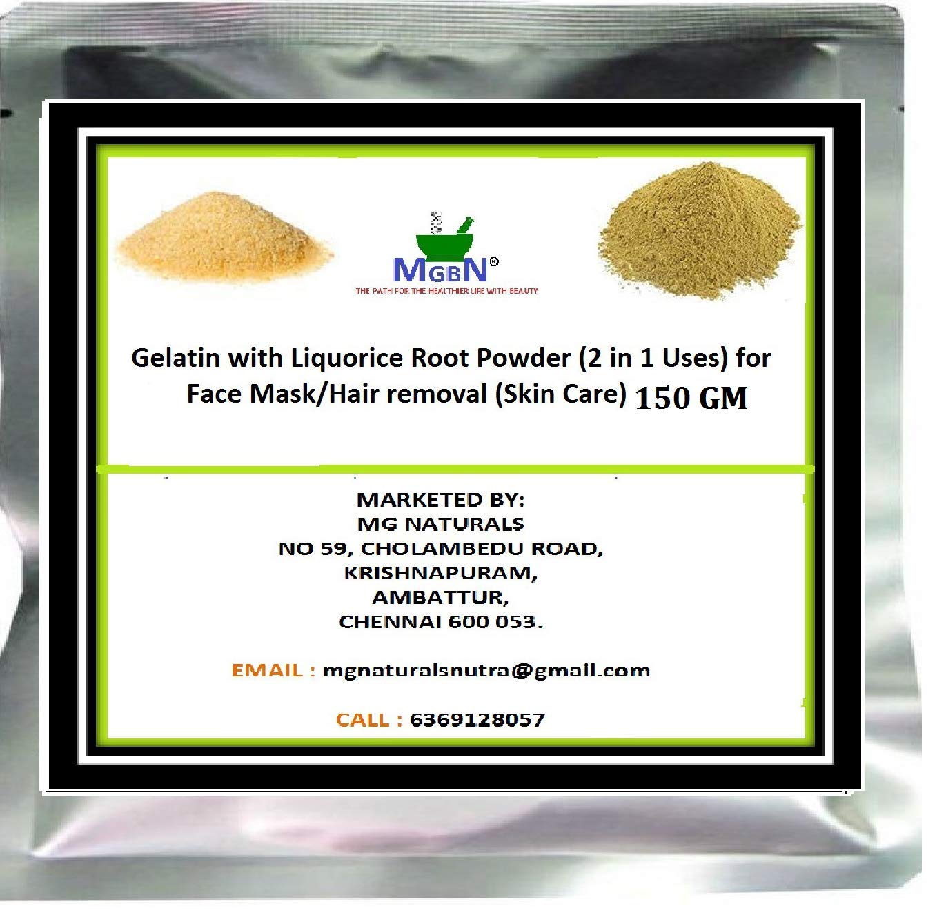 Buy Gelatin with Liquorice Root Powder (2 in 1 Use) for Face Mask/Hair