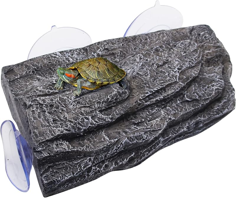 Plataforma de Aquecimento para Tartarugas em Resina com 3 Ventosas Abustle pig – Cinza