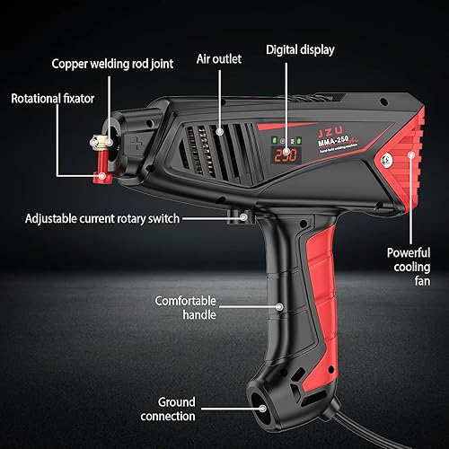 Miniatura 7 de Máquina de soldadura de mano, inversor IGBT MMA 250A, soldador de arco portátil con pantalla LCD, soldador de palo de 110 V, compacto y ligero,