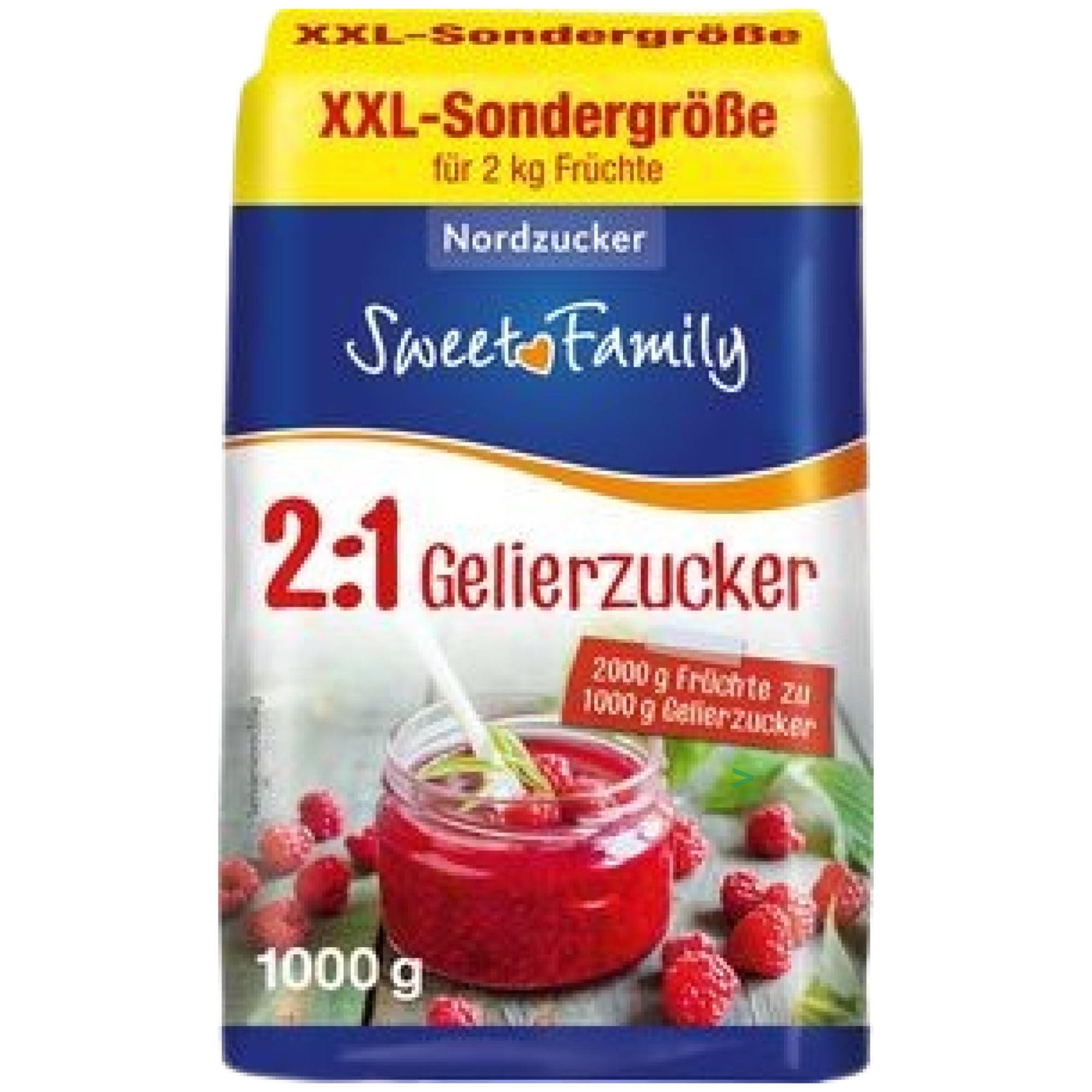 usy Bundle für Sweet Family Gelierzucker 2zu1 XXL Sondergröße VPE (10x1kg Packung) + usy Block