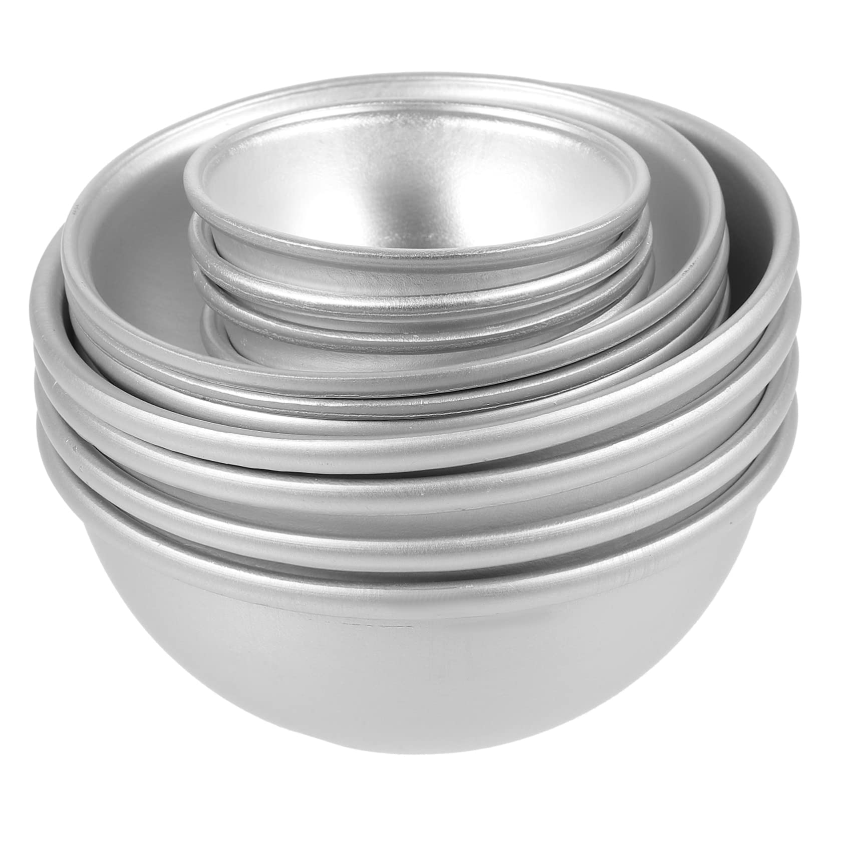 Gatuida Moule à Gâteau 12 Pièces en Alliage D'aluminium Argenté Demi-sphère Antiadhésif et Facile à Ranger Pâtisserie Loisirs Créatifs