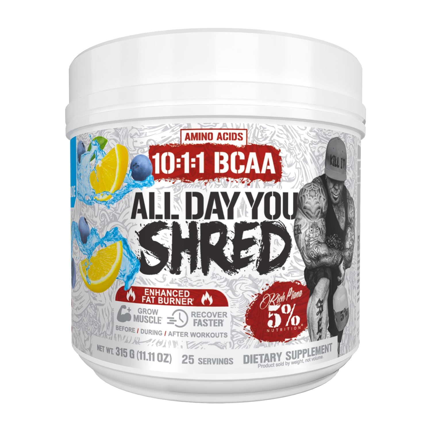 5% Nutrition Suplemento em pó com aminoácidos, cafeína, L-carnitina, Innoslim, GBB, forskolina e Hoodia, 277,2 g