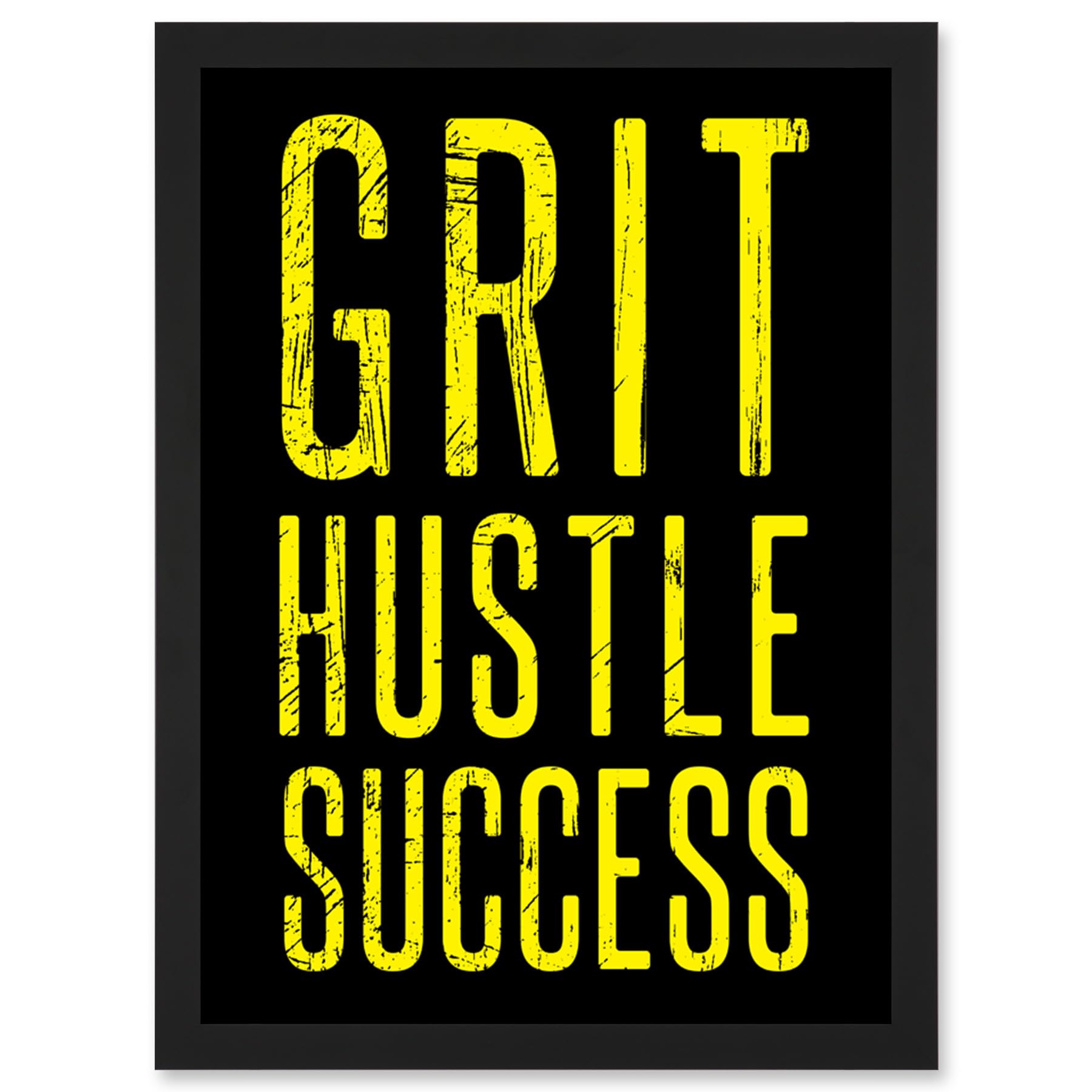 Artery8 Gym Motivation Grit Hustle Respect Exercise Workout Decor Artwork Framed Wall Art Print A4