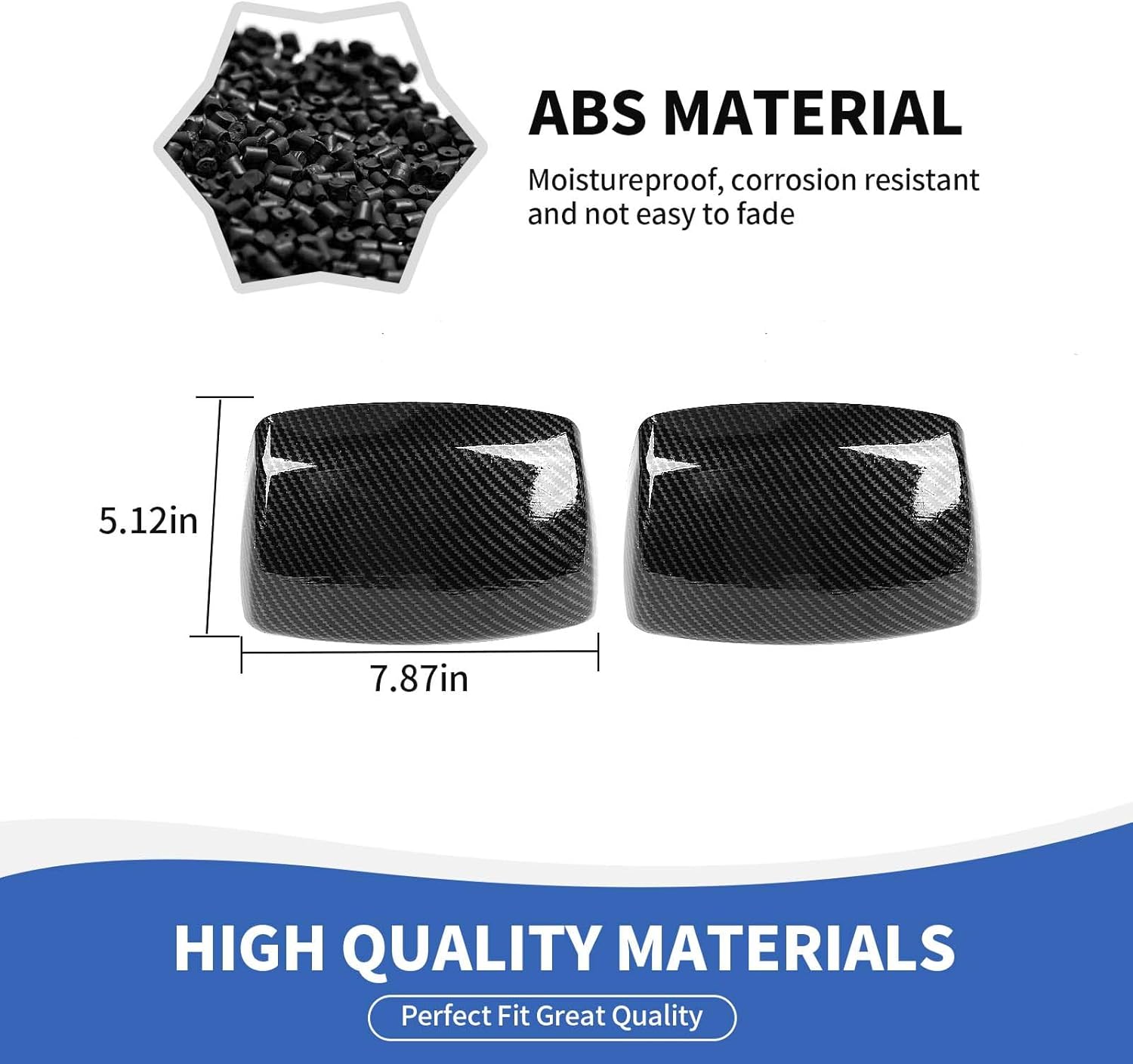 Front Seat Headrest Rear Panel Cover Trim Compatible with 2011-2020 Dodge Durango & Jeep Grand Cherokee, Carbon Fiber