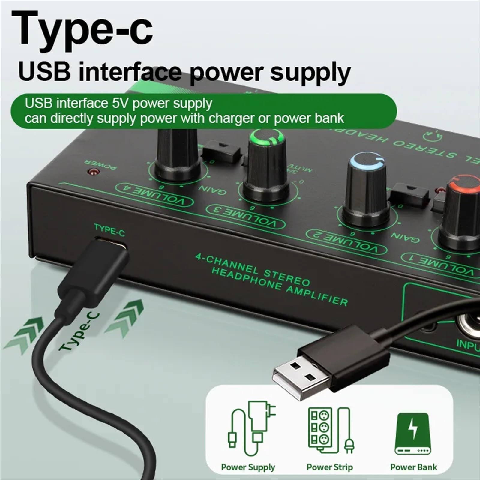 4/6 canali amplificatore for cuffie mini splitter for cuffie portatile mixer audio stereo a bassissimo rumore for monitor da studio di registrazione(6 Channels)