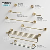 Vista 9 de Kraus Ventus KEA-17745BG - Estante de baño de vidrio con riel, acabado dorado cepillado, acabado dorado