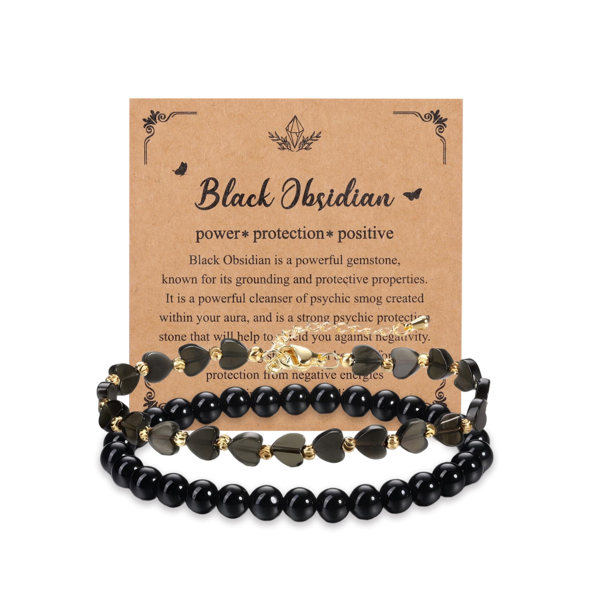 JSDDE Damen Perlenarmband Herzform Naturstein Armband Glücksarmband Talisman spirituelle Geschenk für Damen Frauen
