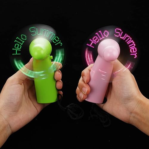 Miniatura 7 de Kittmip 12 piezas de ventilador portátil de mano mini batería potente ventilador Hola verano LED ventilador pequeño ventilador personal recuerdo de