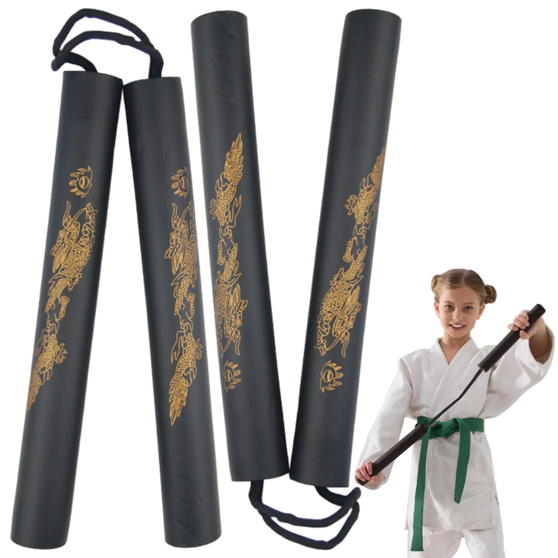 Nunchucks pour Enfants 2 pièces bâtons d'arts Martiaux en Mousse légère pour Enfants et débutants Pratique et entraînement