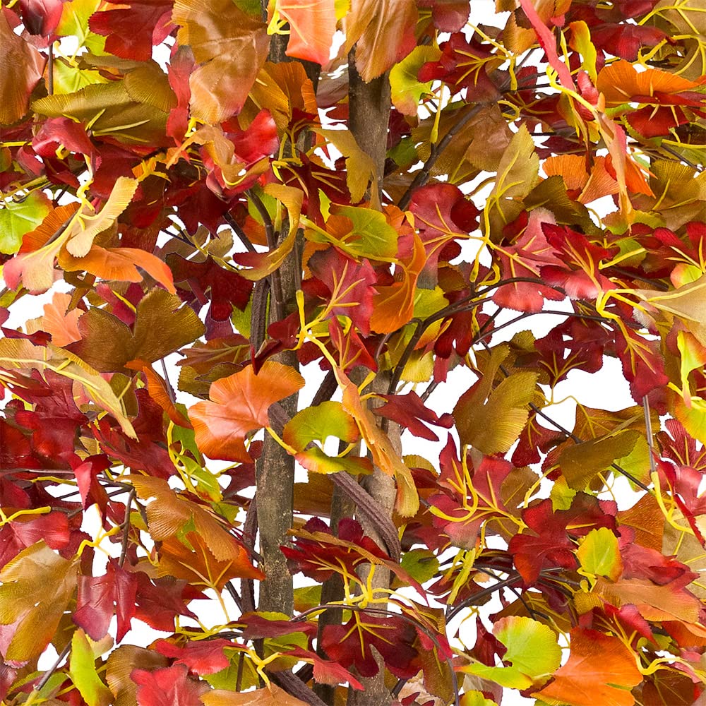 Decovego Ginkgo - Árbol de ginkgo artificial con madera real, 180 cm, decoración de interiores, planta de arte como real en maceta