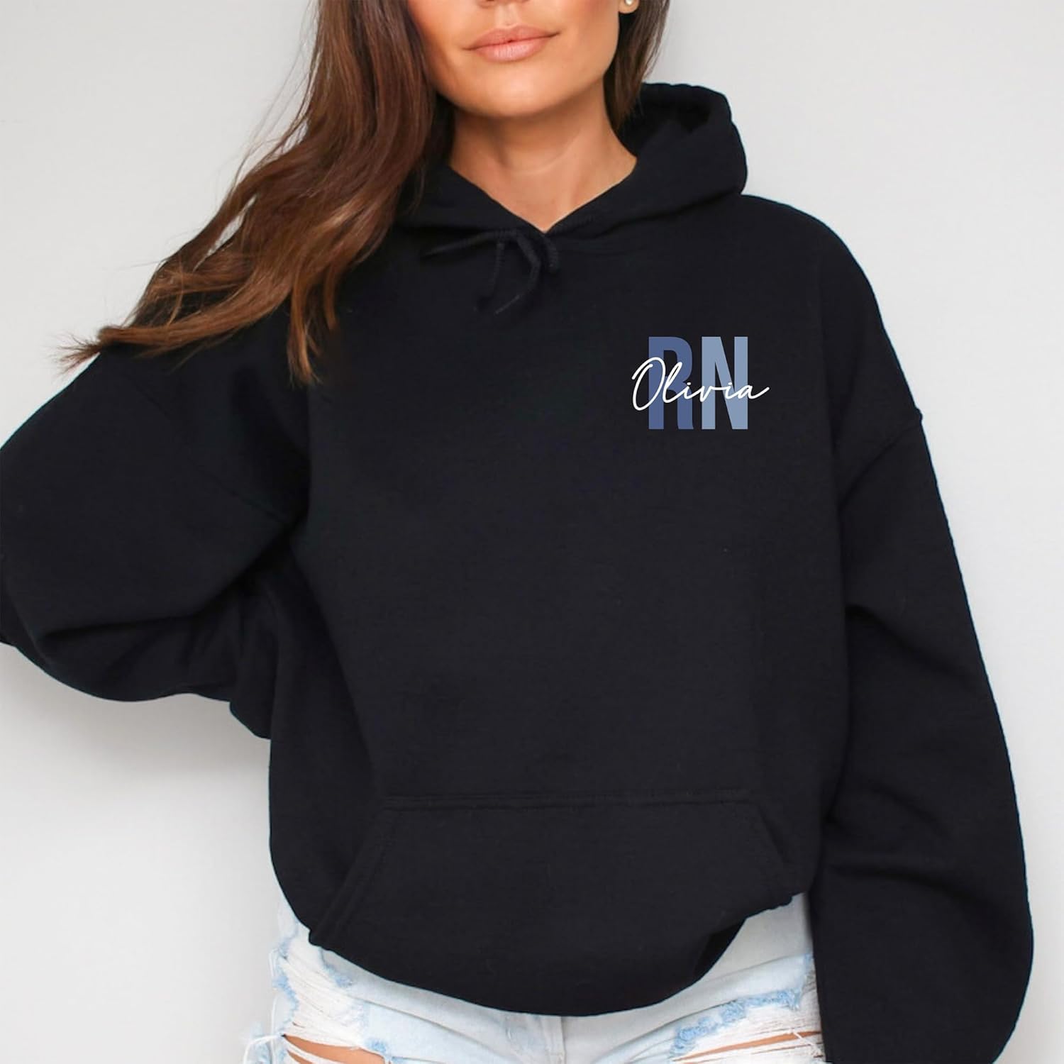 Custom Nurse Sweatshirt RN Sweatshirt Nurse Graduation Gifts for Nurses Week Gifts Nurse Sweatshirts for Women Personalized Registered Nurse Sweatshirt RN Hoodies for Nurses - Image 2