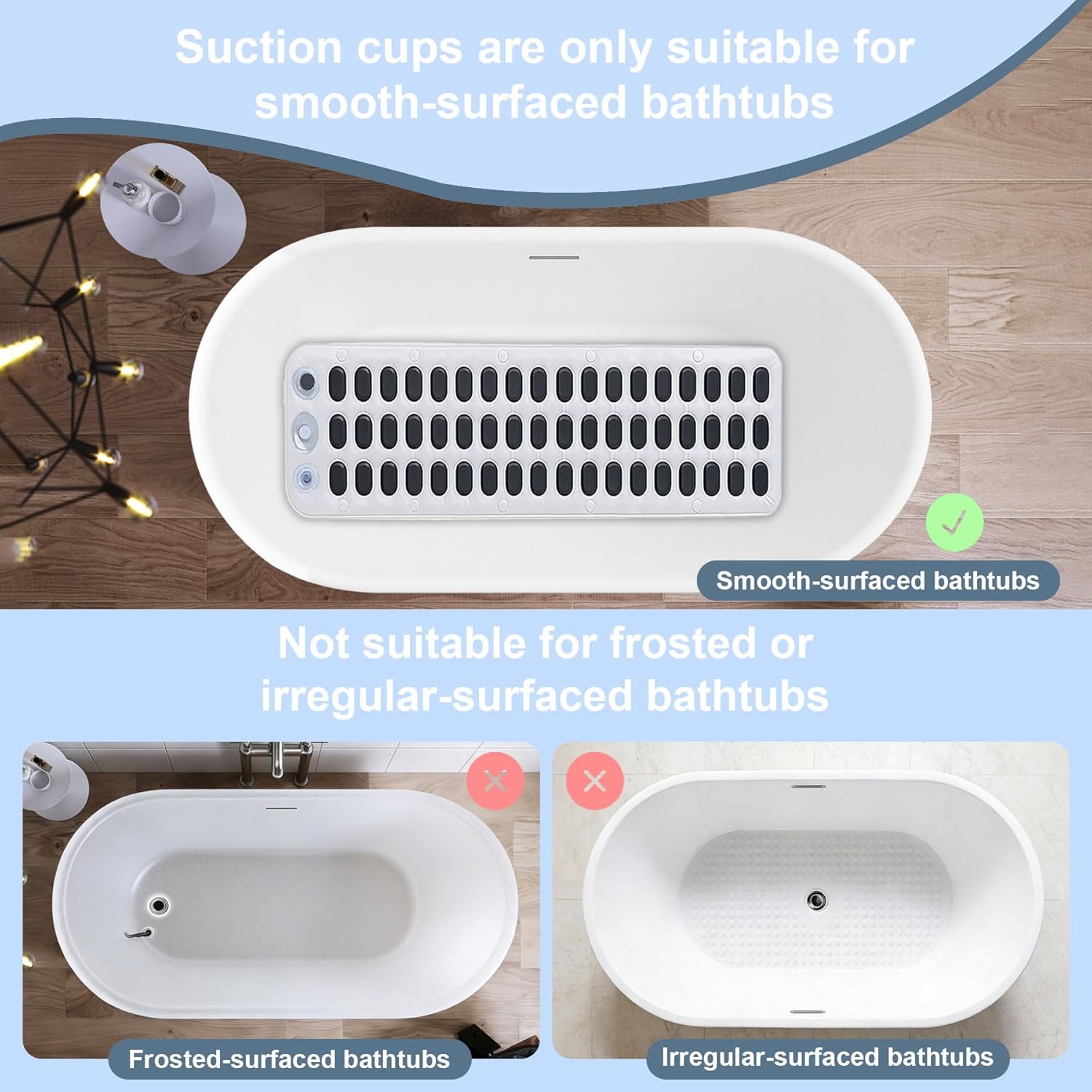 Bubble Bath Mat - Bubble Bath Mat Tub Spa Massager with Remote Control 6-Speed Adjustable Massage & Upgraded Anti-Slip Suction Cup (44.9" x 16.9"White)