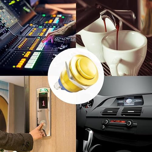 Miniatura 5 de Paialu Paquete de 2 interruptores de botón momentáneos, interruptores de botón de aleación de aluminio 5A de 0.79 pulgadas - Terminal de tornillo