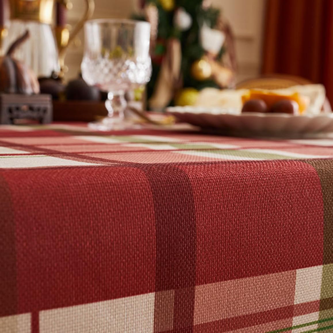スウェーデン 北欧 クリスマス テーブルクロス ヴィンテージ 赤 北欧スウェーデンのヴィンテージクロス/テーブルセンター