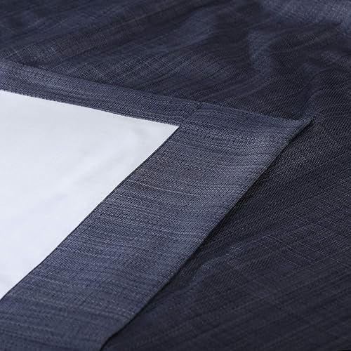 Miniatura 6 de HPD Half Price Drapes FLCH-BO19025-84, Cortinas opacas de lino sintético italiano para sala de estar y dormitorio, 50 x 84 pulgadas, con aislamiento
