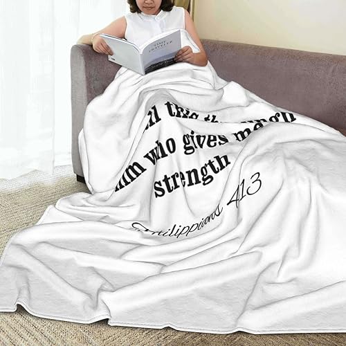 Miniatura 8 de Manta con versículo bíblico para aire acondicionado, manta suave de Jesús, manta cristiana de franela (60 x 50 pulgadas)