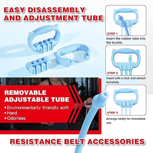 Miniatura 4 de Bandas de Resistencia Ajustables de 6 Niveles, Bandas de Resistencia para Fitness, Bandas de Ejercicio con Agarres Cómodos, Unisex, para Brazos,