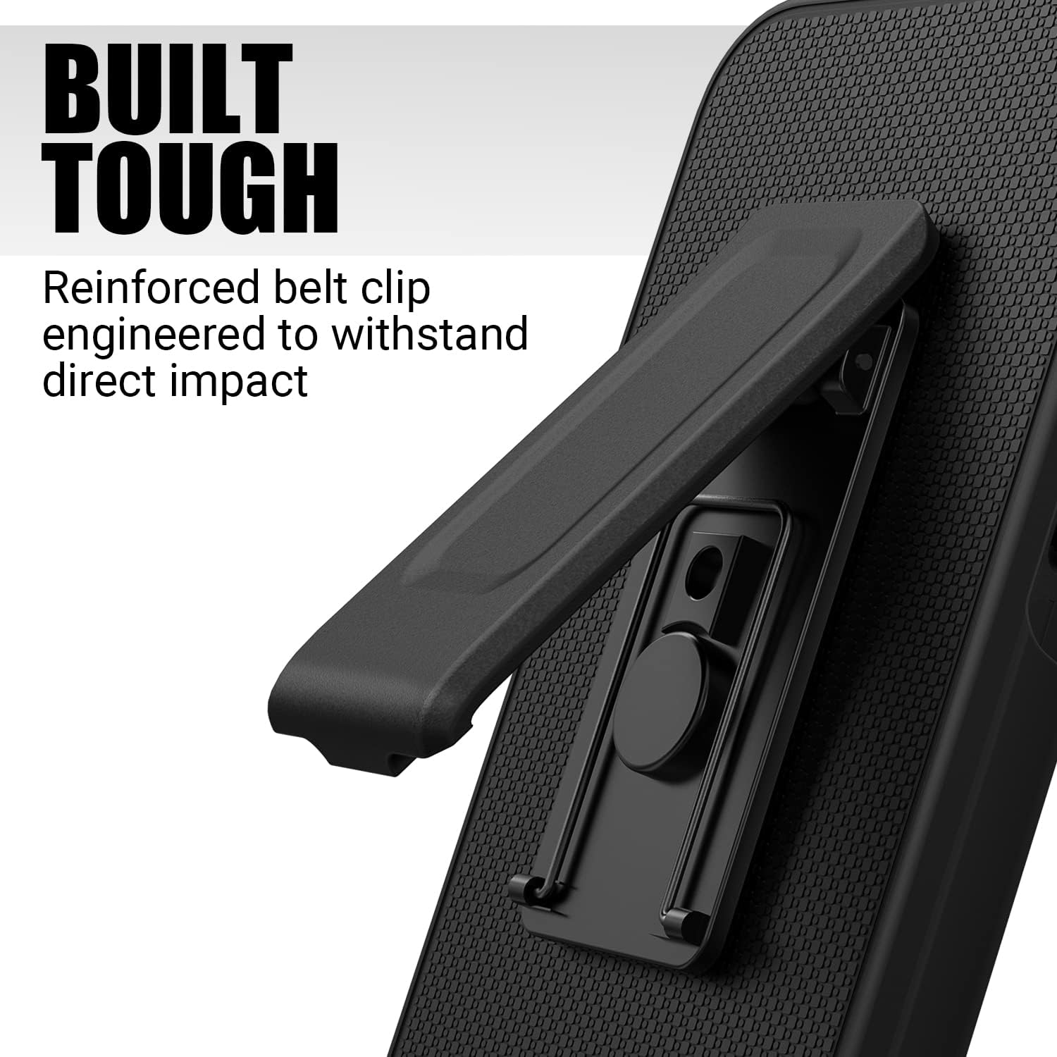 CBUS Heavy-Duty Phone Case with Holster Belt Clip for iPhone 14 Pro Max, iPhone 13 Pro Max (Black) - Image 2
