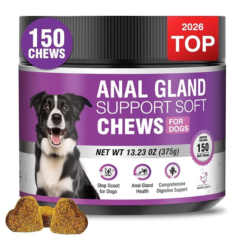 Suplemento mastigável para cães com abóbora, pectina de maçã e sabor frango TTIXRL – 150 unidades