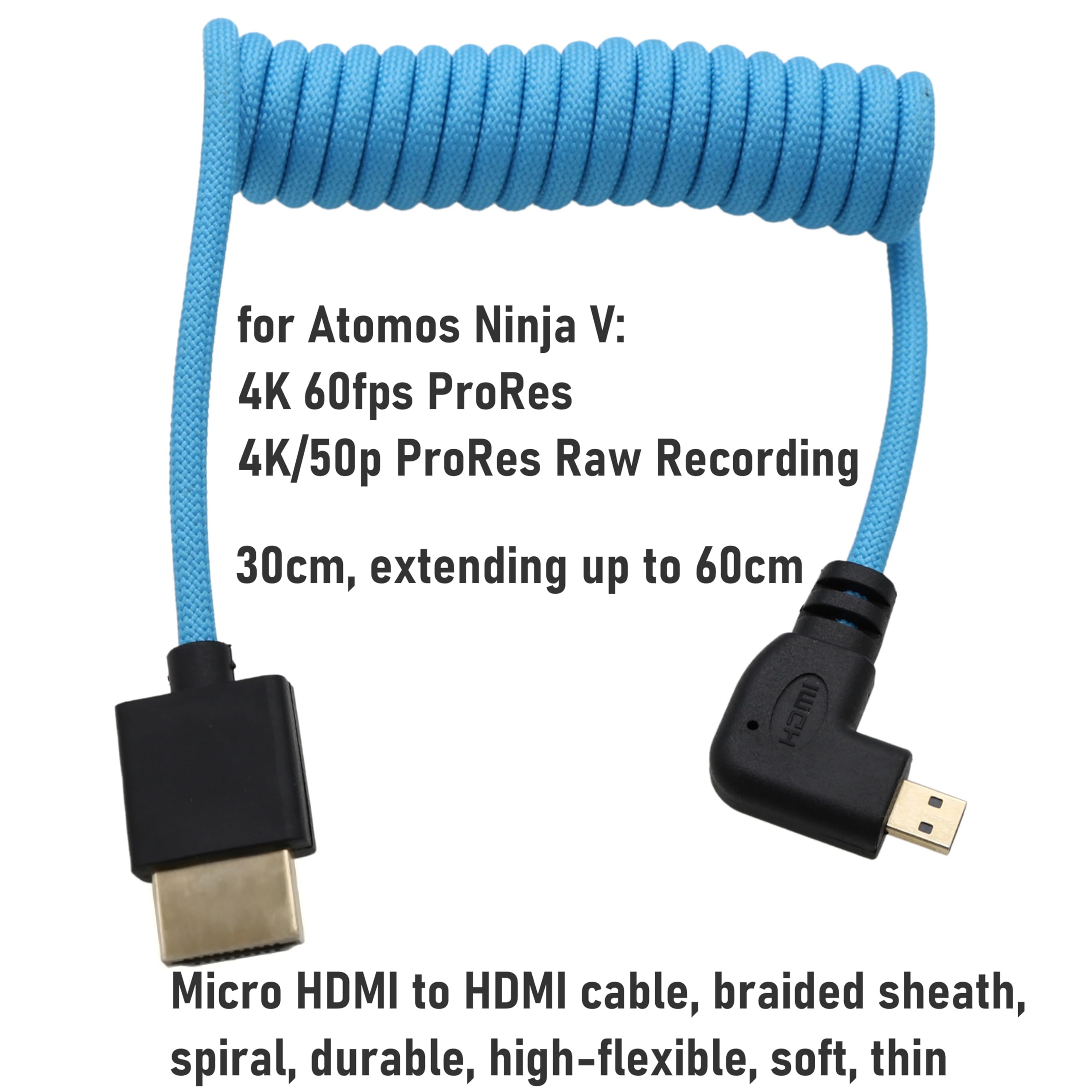Micro-HDMI Auf HDMI Kabel 30cm (orange) – 8K/60Hz & 4K/120Hz, Für Kameras, Monitore & Konsolen