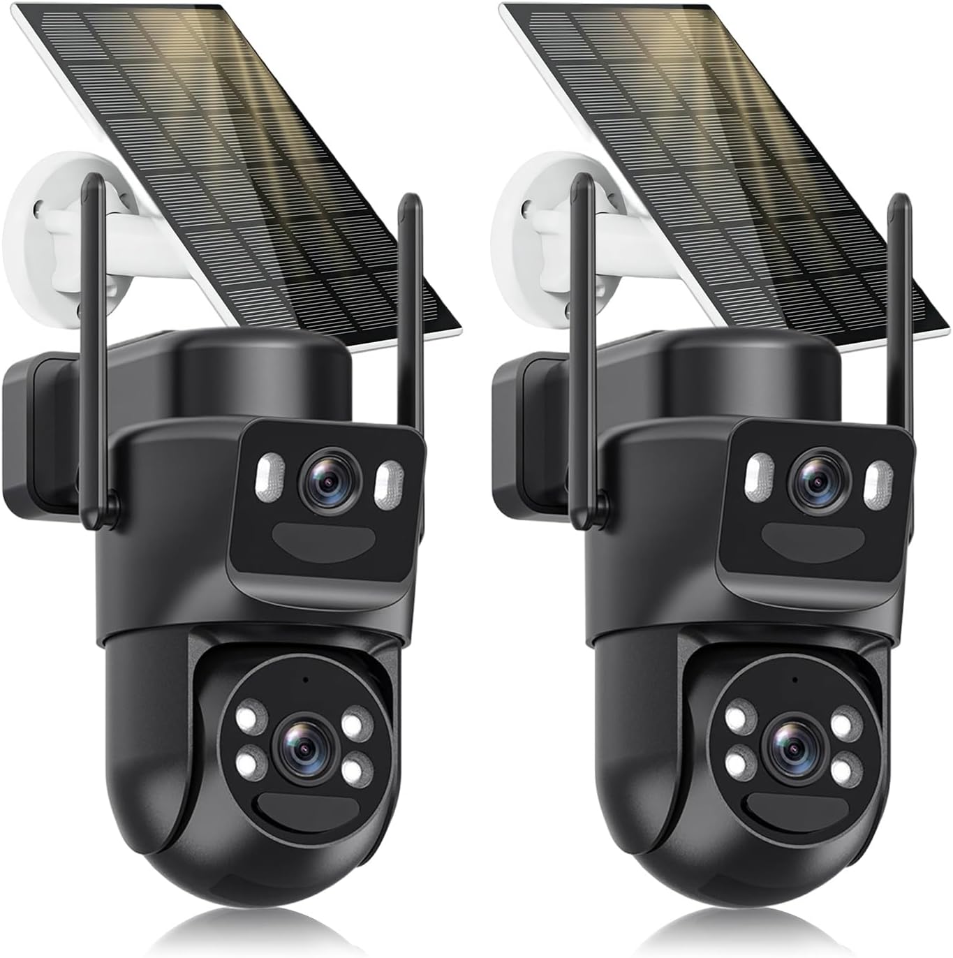 4K Solar Security Cameras Wireless Outdoor, 5GHz/2.4GHz WiFi 360° PTZ Cameras for Home Security with Siren, Human Auto-Tracking, Color Night Vision, 2-Way Talk, IP66