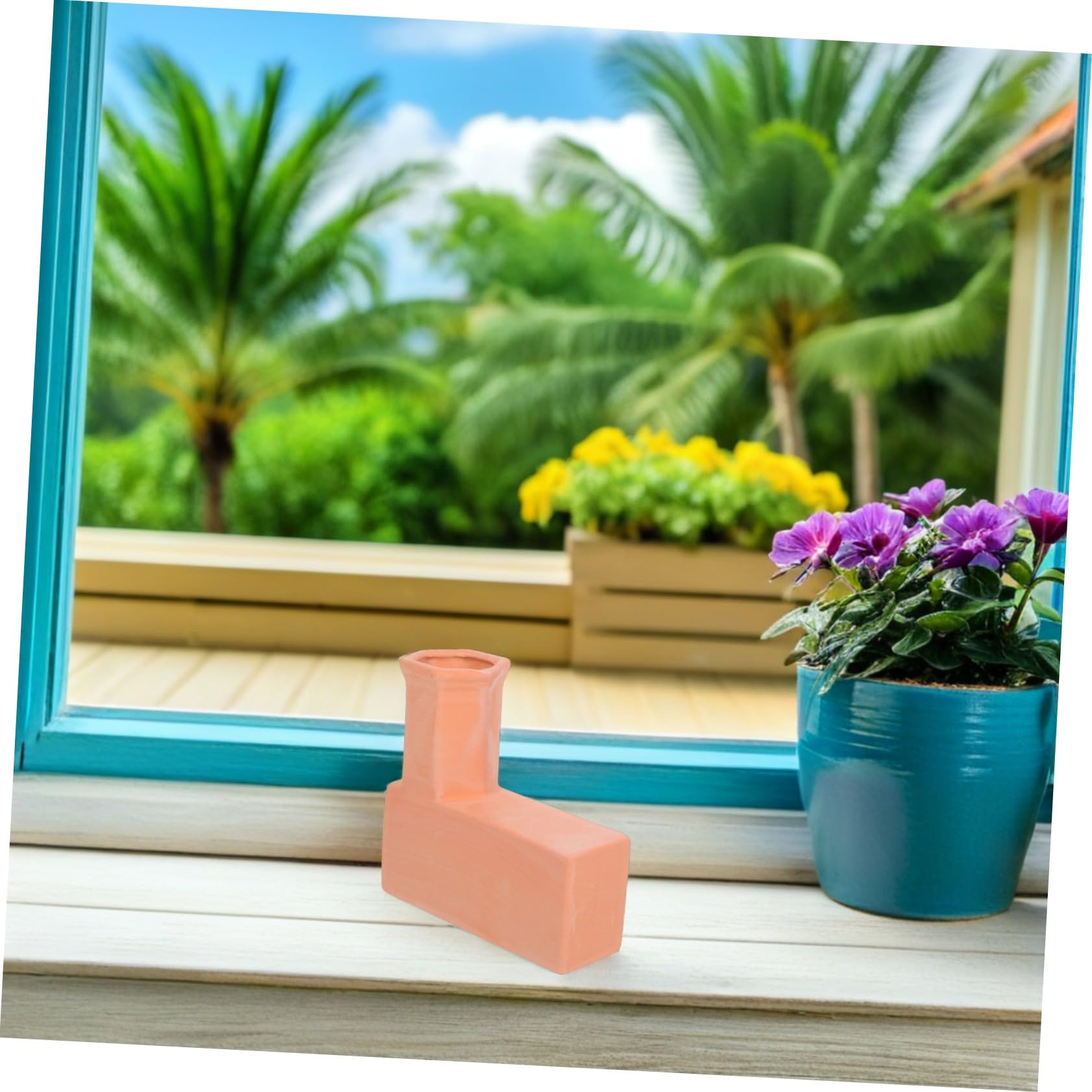 Picchetti Autoirriganti per Piante, 1 Coppia, Terracotta Marrone | Controllo Preciso Dell’acqua, per Spazi Verdi Interni ed Esterni, Aiuta a Mantenere L’umidità del Suolo
