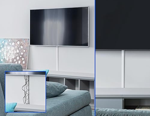 Miniatura 6 de ZhiYo Cable Hider de 34 pulgadas, para 2-4 cables, cubiertas de cable para montaje en pared, cubierta de cable, pared, canaleta de cable blanco, 2 x