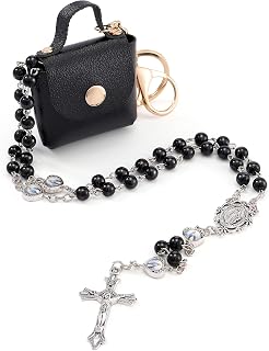 Rosary Beads Catholic for Women Confirmation Gifts Keychain Mini Handbag Pendant Artificial Pearls Rosary