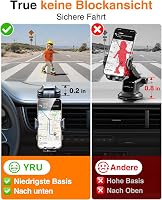 YRU 360° Autós Telefontartó Alumínium Szívókorongos iPhone 16 Pro Max Kompatibilis 2