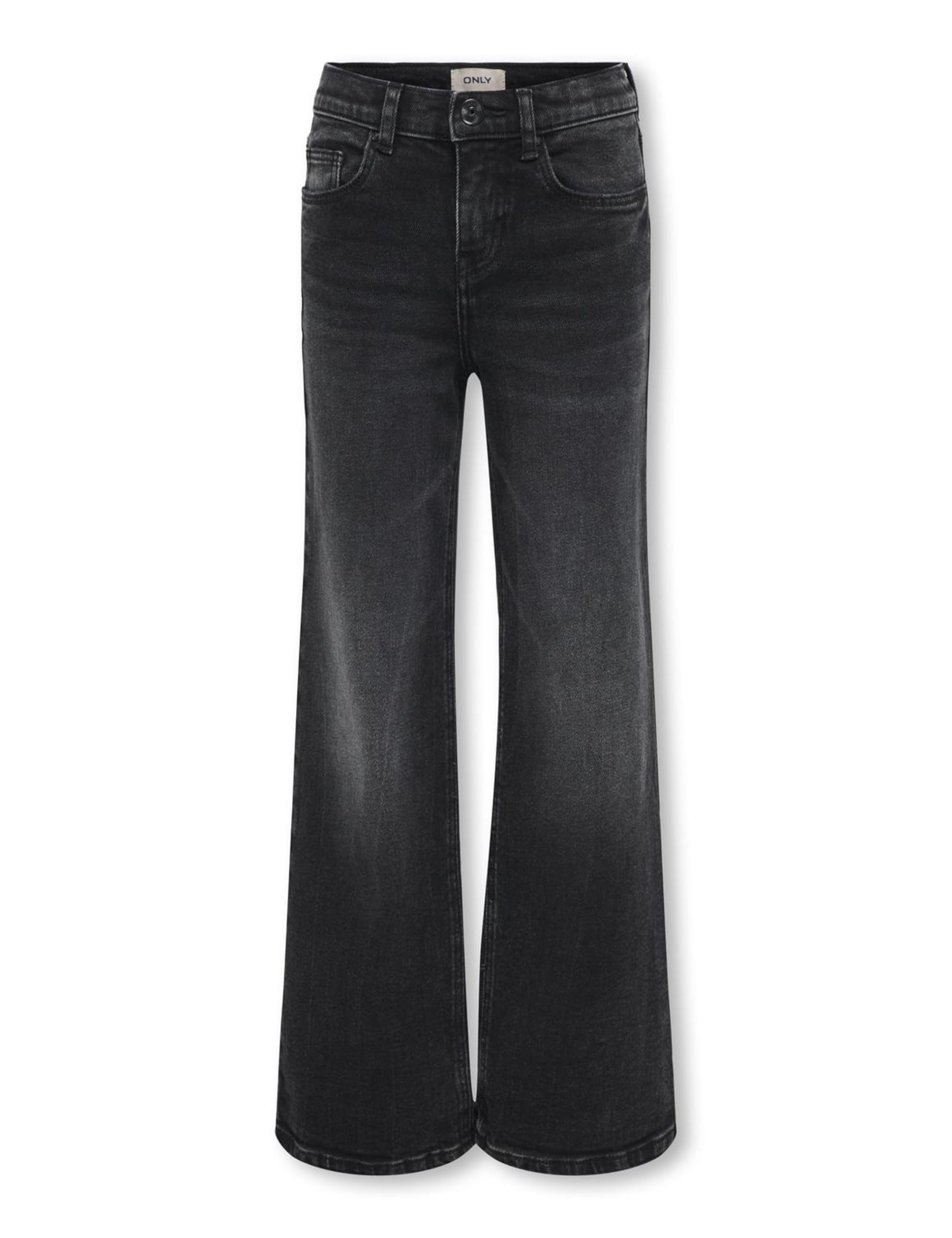 Kids ONLY Girls Kogjuicy Life Wide Leg DNM Dcc369 Noos Trouser, Washed Black, 122 UK
