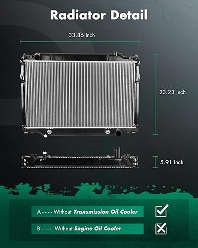 Vista 205 de SCITOO Reemplazo completo del radiador de aluminio para 1993-1998 para Toyota para T100 2.7L 3.0L 3.4L 2090 Radiador