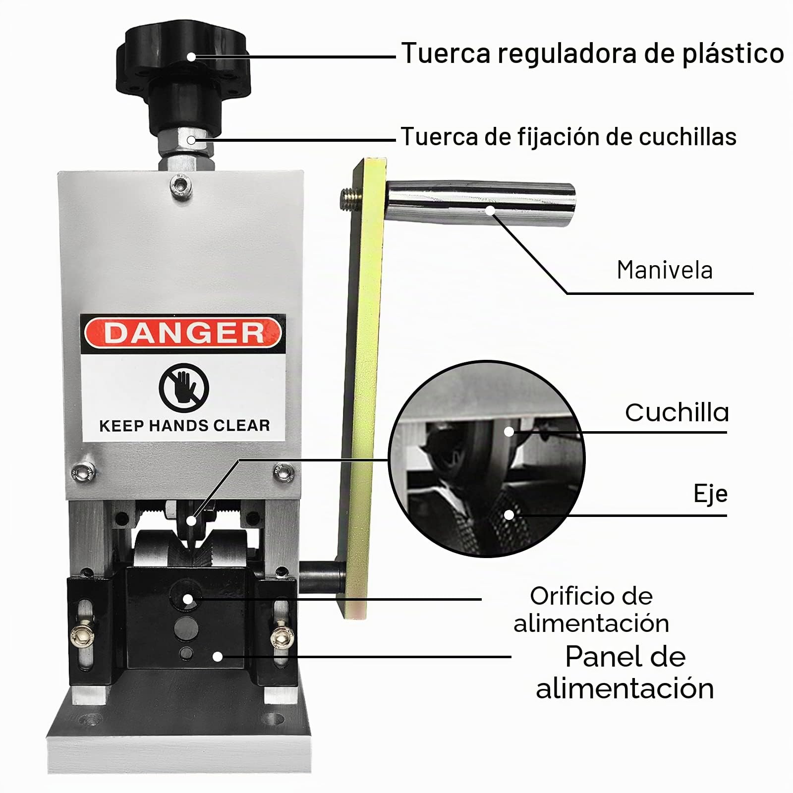 Happybuy Máquina Pelacables, Máquina Pelacables Manual Cable,Pelacables Reciclaje de Metal Dimensión, Herramienta de Pelado de Cables Manual (1.5mm-25mm)