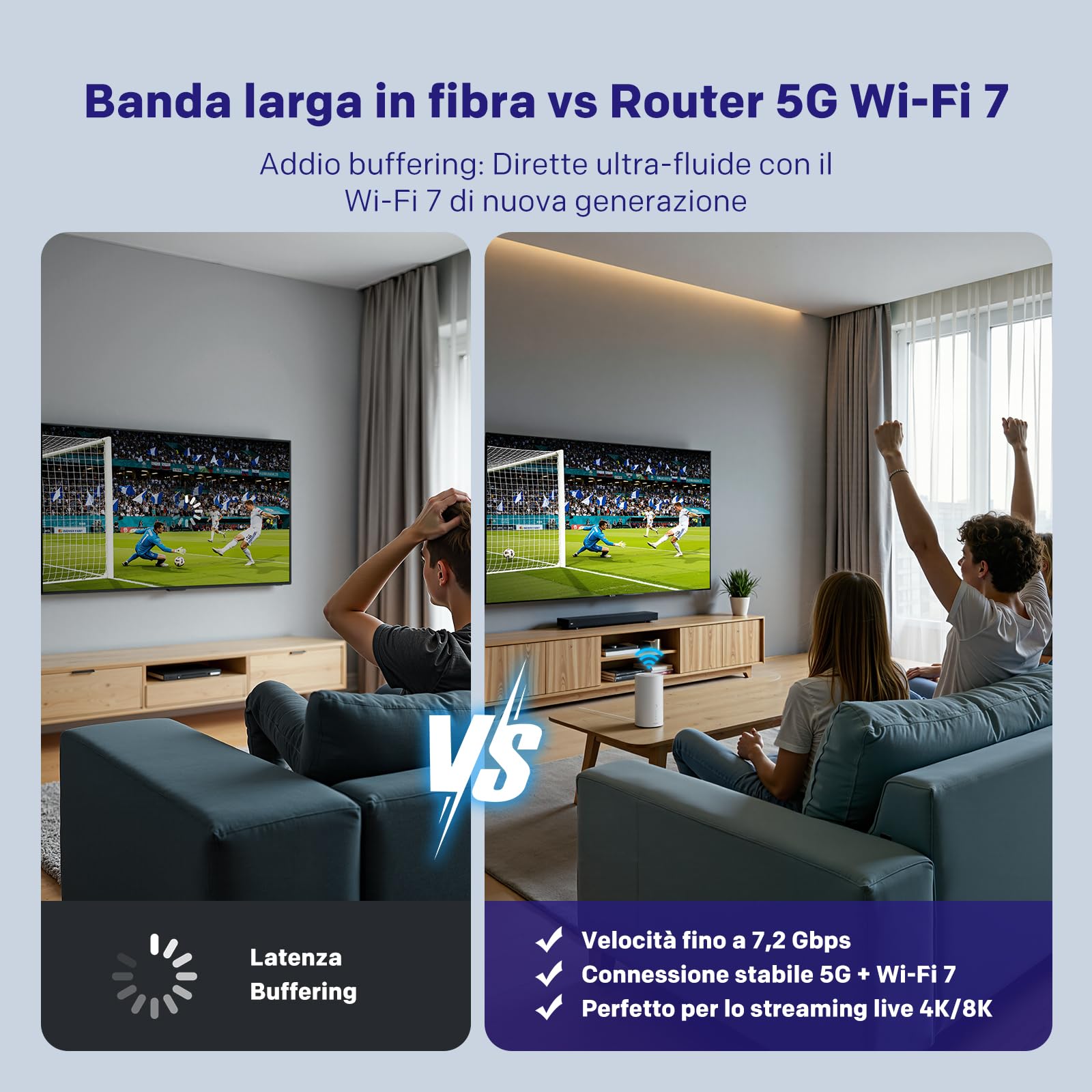 Strong Router 5G con SIM Wi-Fi 7 BE7200, Modem 5G Qualcomm Dragonwing, Wi-Fi Senza Fibra Fino A 7,2 Gbps, Ethernet 2,5 Gbps E Porta Telefonica RJ11, Connessione NFC One-Tap, WAN Failover