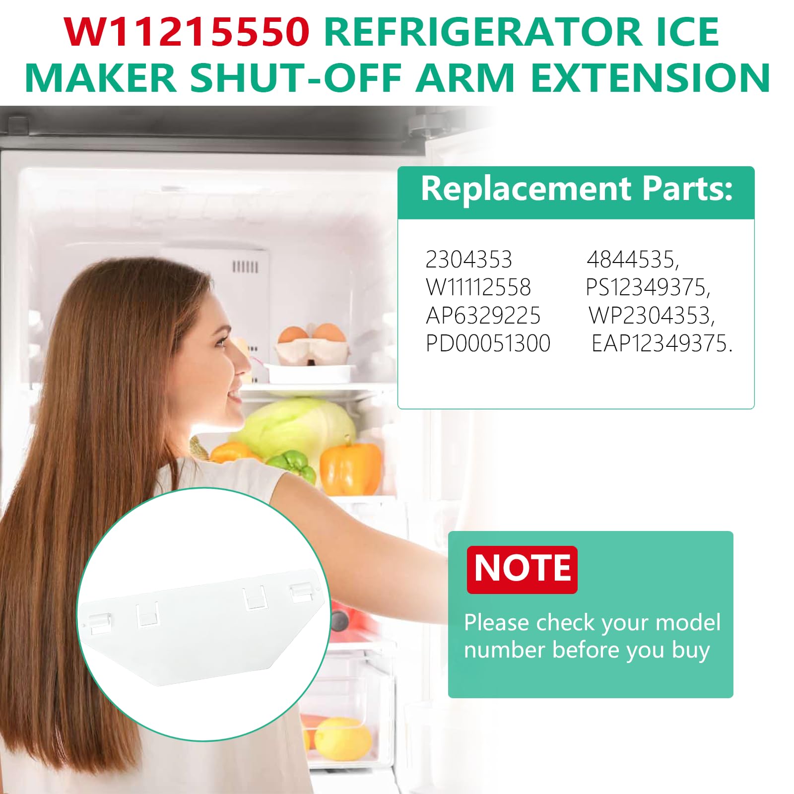 Amazon.com: Ice Maker Shut Off Arm Extension W11215550 2304353
