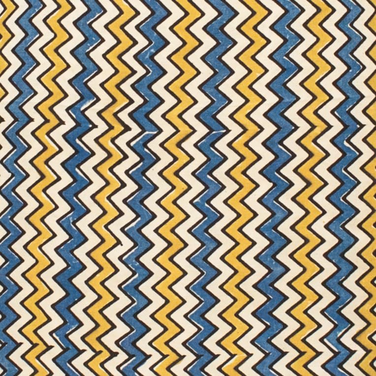 Image of Ethnics of Kutch Women's Ajrakh Modal Silk Natural Dye Hand Block Print Unstitched Kurta Fabric Mtr Length (2.5 Mtrs - Cream 02801M)