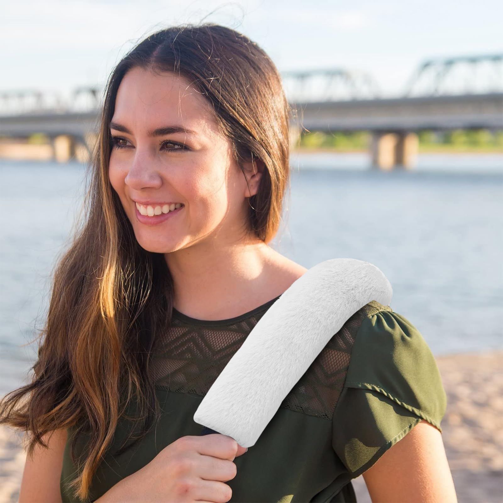 Imbottiture Cinture Sicurezza Auto In Finta Pelliccia - 2 Pezzi, Morbide, Rosa, Per Bambini E Adulti - Foto 2
